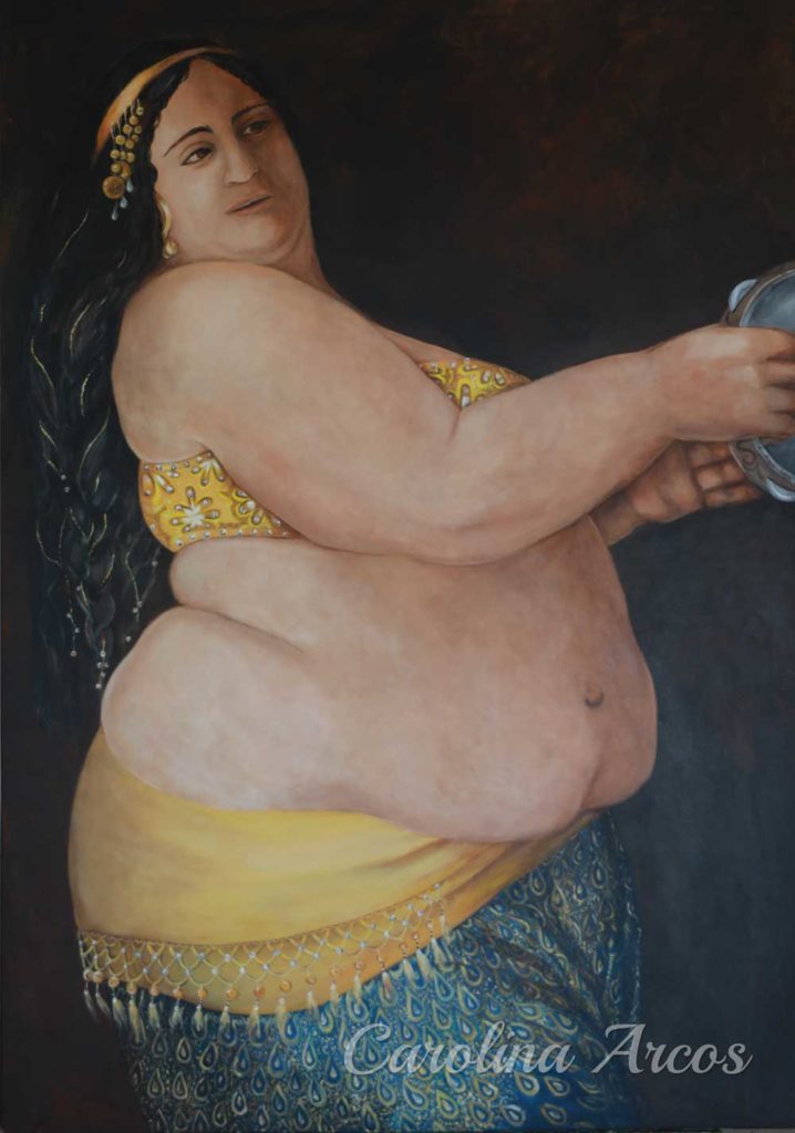 acrylic painting of Belly Dancer