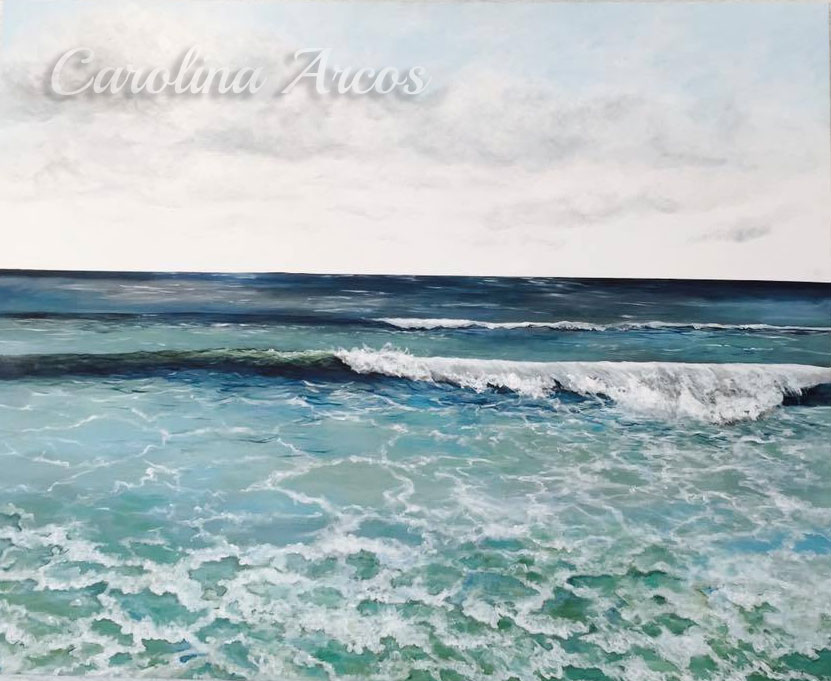 acrylic painting of sea view