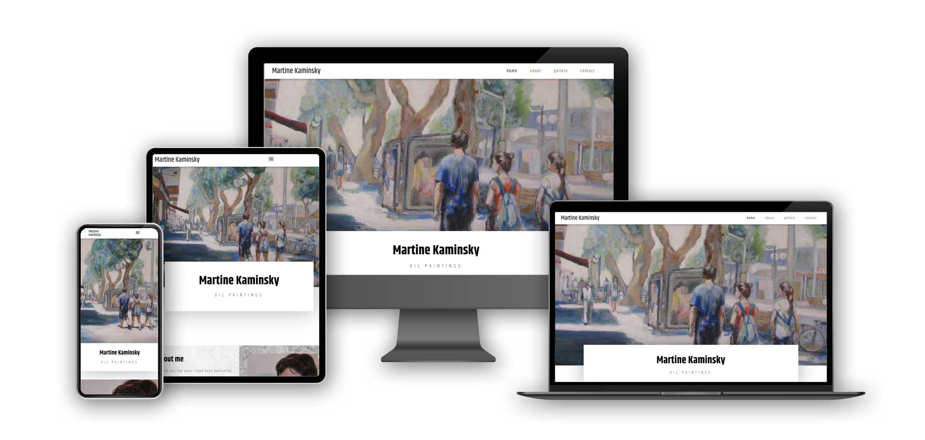 MARTINE KAMINSKY website on different screens